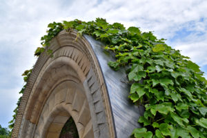 limestone arch at the Bishop’s Garden, Washington National Cathedral in Washington, DC