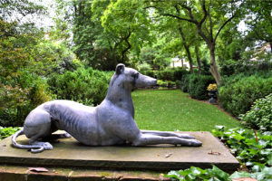 dog statue at Tudor Place Historic House & Garden in Washington, DC